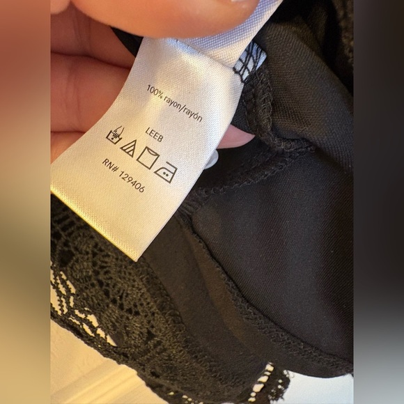 Venus black lace lined babydoll v-neck size 10 zip back top or mini dress - Picture 8 of 12